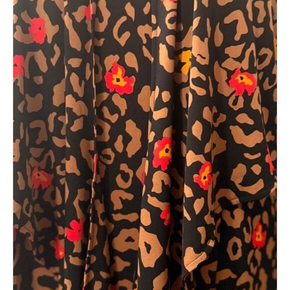 IMAN Chic Runway Jersey Dress & Tie Front Topper Leopard Print Set, Size 3XP - Picture 5 of 11